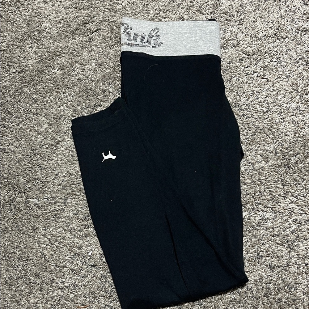 PINK Victoria's Secret Black and Gray Leggings